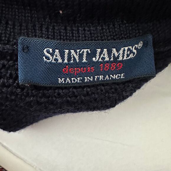 Saint James 100% Wool Long Cardigan Navy 10 - Picture 8 of 10